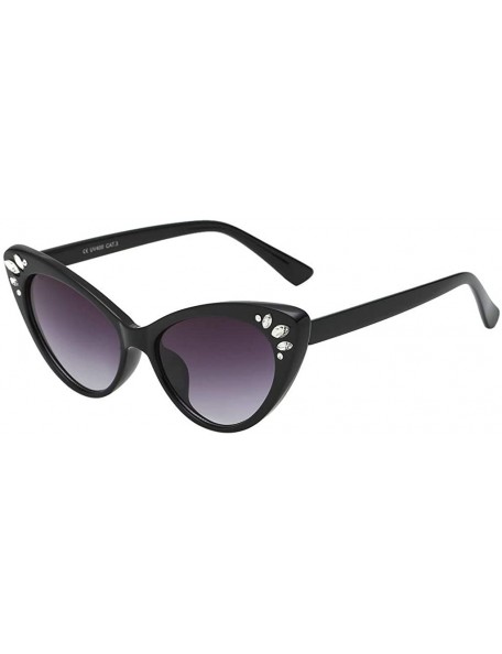Square Women Vintage Cat Eye Sunglasses New Retro Eyewear Casual Fashion Radiation Protection Sunglasses - CT18TQXI663 $8.60