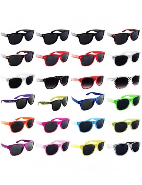Wayfarer Buddy Holly Retro Classic 24 Pack Mix Party Favors Gifts - Dark Lens - CB121MXODVH $32.31
