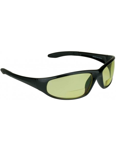 Wrap Bifocal Sunglass Readers ANSI Z87 Safety Grey Clear Yellow HD Outdoor - Yellow - CM18DT7H7GG $19.70