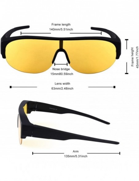 Rimless Polarized Anti-Glare Night Driving Sunglasses Over Eyeglasses - Black - CY18SS2XZG9 $9.44