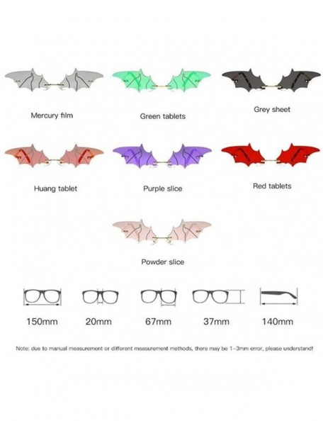 Rimless Bat Sunglasses for Women Rimless Sun Glasses Eyewear Shades - Red Lens - CW19032DW93 $10.52