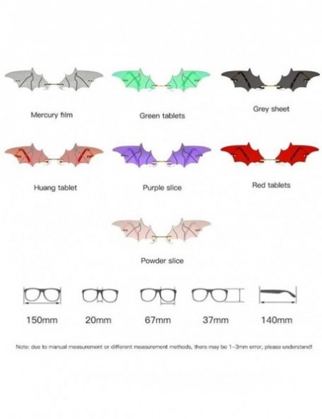 Rimless Bat Sunglasses for Women Rimless Sun Glasses Eyewear Shades - Red Lens - CW19032DW93 $10.52
