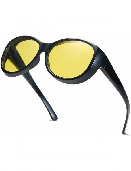 Sport Fitover Sunglasses for Women Polarized UV Protection SJ2108 - C4 Black Frame/Night Vision Lens - CQ194A5KLW4 $35.76