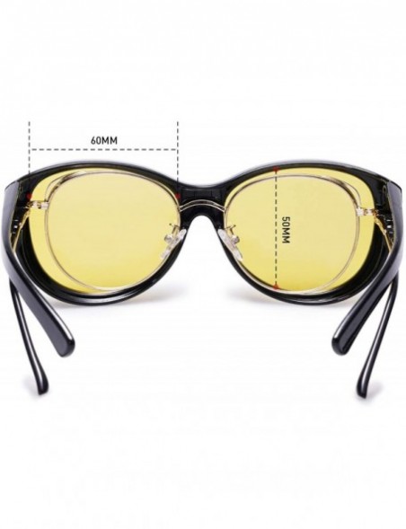 Sport Fitover Sunglasses for Women Polarized UV Protection SJ2108 - C4 Black Frame/Night Vision Lens - CQ194A5KLW4 $20.01