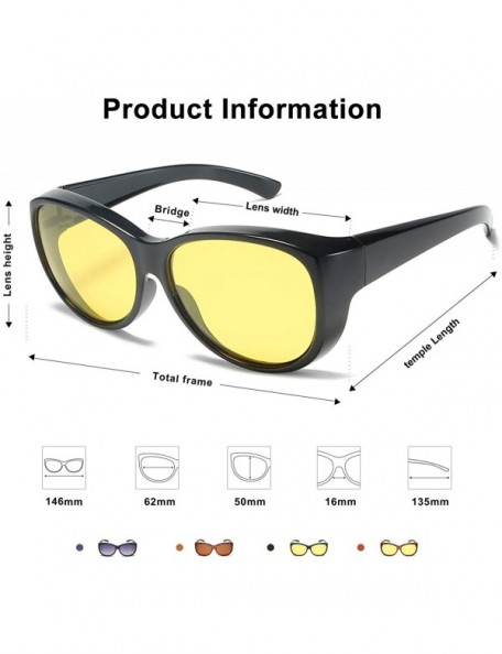 Sport Fitover Sunglasses for Women Polarized UV Protection SJ2108 - C4 Black Frame/Night Vision Lens - CQ194A5KLW4 $20.01