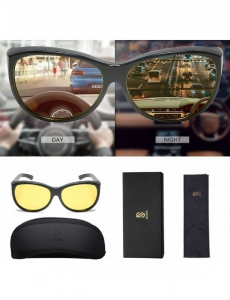 Sport Fitover Sunglasses for Women Polarized UV Protection SJ2108 - C4 Black Frame/Night Vision Lens - CQ194A5KLW4 $20.01