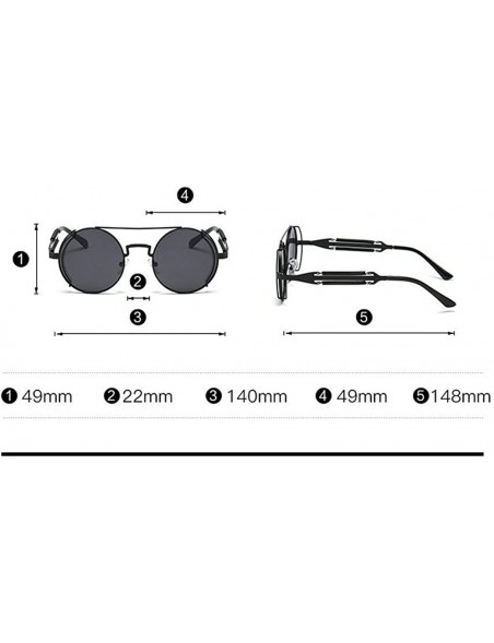 Goggle Vintage Punk Sunglasses Women Fasion Round Sunglasses Classic Black Goggle Sun Glasses Shades UV400 - CM1948OSGNZ $12.11