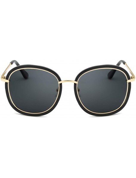 Oversized Womens Mirrored Sunglasses Polarized-Round Frame Oversized Sunglasses for Women with UV400 Protection - CP18NH5G4HW...