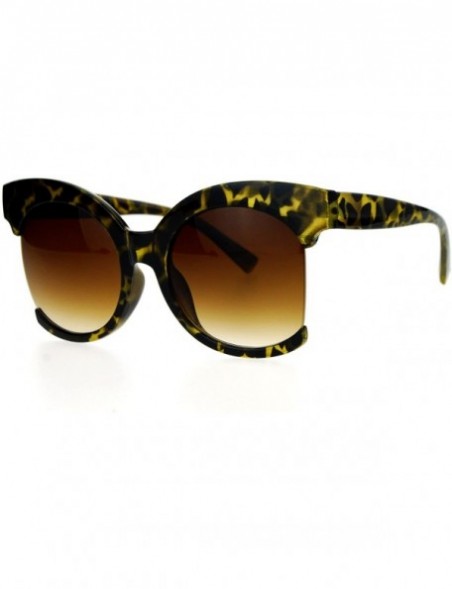 Butterfly Womens Oversize Side Crop Lens Butterfly Round Sunglasses - Tortoise - CZ12EC4A1EZ $7.34
