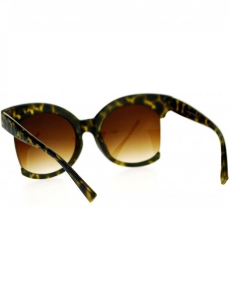 Butterfly Womens Oversize Side Crop Lens Butterfly Round Sunglasses - Tortoise - CZ12EC4A1EZ $7.34