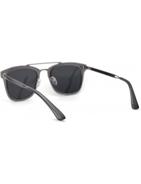 Rectangular Polarized Mens Hipster Horn Rim Retro Fashion Sunglasses - Slate Black - C0192WY0W4C $11.50