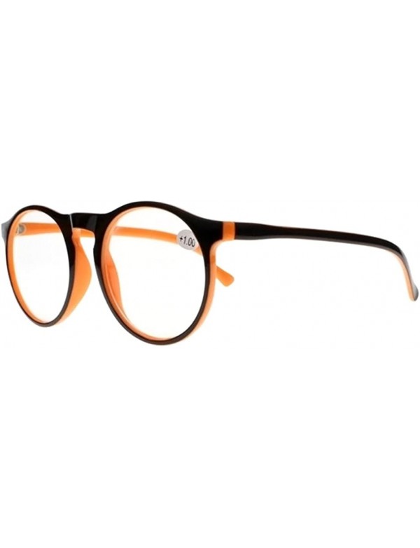 Oval Woman Vintage Stylish Simple Oversized Oval Frame Reading Glasses - Orange - CJ185DMS60Q $9.37