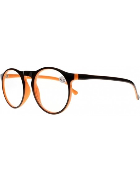 Oval Woman Vintage Stylish Simple Oversized Oval Frame Reading Glasses - Orange - CJ185DMS60Q $9.37