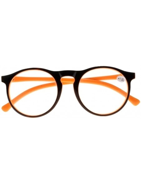 Oval Woman Vintage Stylish Simple Oversized Oval Frame Reading Glasses - Orange - CJ185DMS60Q $9.37