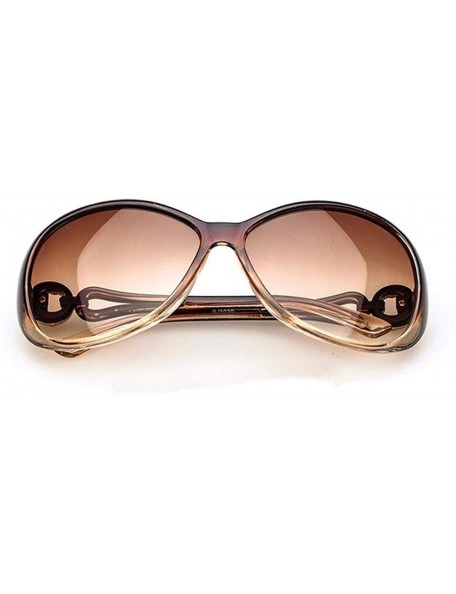 Oval Women Fashion Oval Shape UV400 Framed Sunglasses - Coffee - C618WOG8O00 $7.73