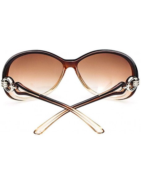 Oval Women Fashion Oval Shape UV400 Framed Sunglasses - Coffee - C618WOG8O00 $7.73