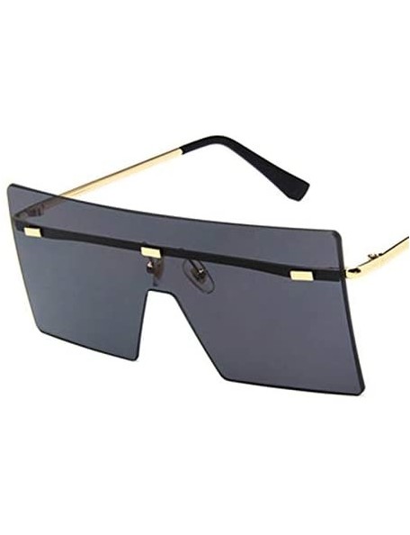 Goggle Unisex Fashion Oversized Square Rimless Sunglasses Women Designer Flat Top Sun Glasses Travel Gradient - A8 - C818Y38R...