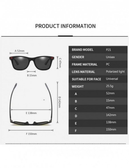 Square Classic Polarized Sunglasses Men Women Design Driving Square Frame Sun Glasses Male Goggle UV400 Gafas De Sol - CF18XS...