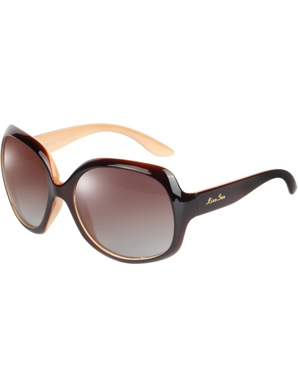 Round Oversized Women's Uv400 Protection Polarized Simple Sunglasses Lsp3113 - Polarized Brown - CY11OH83JT7 $16.04