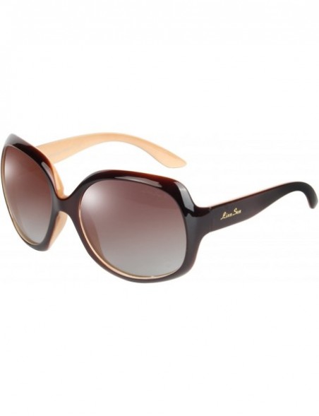 Round Oversized Women's Uv400 Protection Polarized Simple Sunglasses Lsp3113 - Polarized Brown - CY11OH83JT7 $16.04