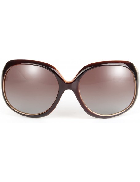 Round Oversized Women's Uv400 Protection Polarized Simple Sunglasses Lsp3113 - Polarized Brown - CY11OH83JT7 $16.04