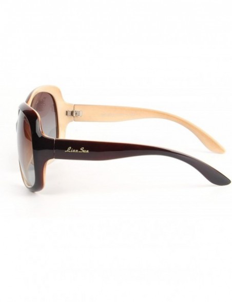 Round Oversized Women's Uv400 Protection Polarized Simple Sunglasses Lsp3113 - Polarized Brown - CY11OH83JT7 $16.04