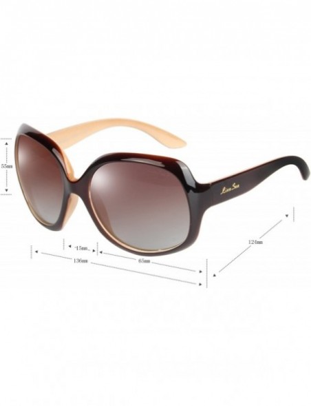 Round Oversized Women's Uv400 Protection Polarized Simple Sunglasses Lsp3113 - Polarized Brown - CY11OH83JT7 $16.04