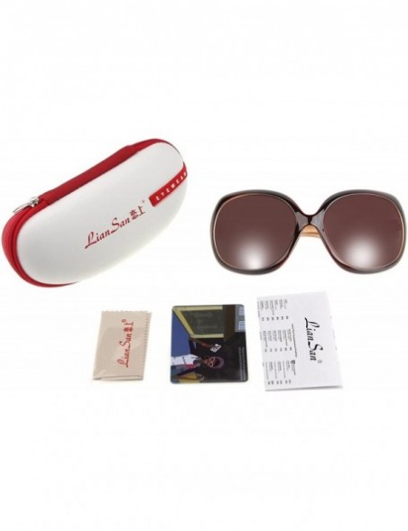 Round Oversized Women's Uv400 Protection Polarized Simple Sunglasses Lsp3113 - Polarized Brown - CY11OH83JT7 $16.04