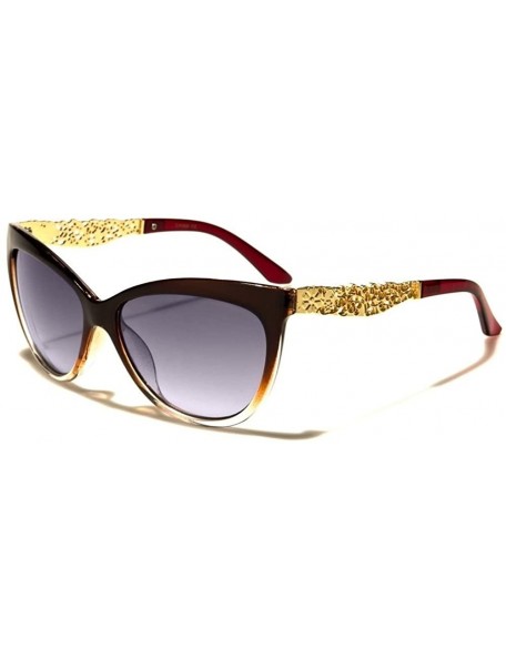 Cat Eye High-End Celebrity Fashion Stylish Sexy Designer Cat Eye Sunglasses - Brown - C818WO59SZ2 $16.34