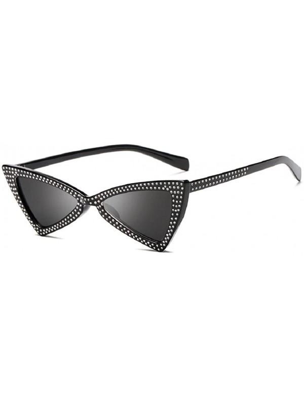 Sport Cute Sexy Retro Rhinestone Small Cat Eye Sunglasses Women - A - CS18CKHZ883 $9.87