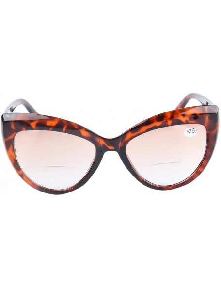 Rimless Fashion Designer Stylish Cat's Eye Black Tortoise Vintage Bifocal Two Focal Reading Glasses for Women +3.00 - CG18YUI...