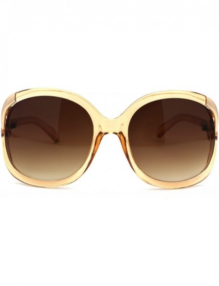 Butterfly Womens Thick Plastic Knot Exposed Side Lens Butterfly Sunglasses - Beige Brown - CV18ZRE8SYQ $9.15