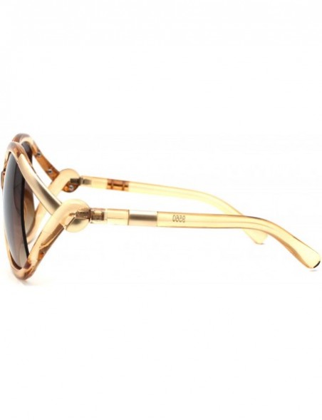 Butterfly Womens Thick Plastic Knot Exposed Side Lens Butterfly Sunglasses - Beige Brown - CV18ZRE8SYQ $9.15