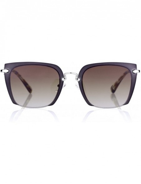 Rimless Linno Semi-Rimless Rimmed Sunglasses Women Fashion Design Glasses with Protection Case - Gradient Brown - CA18KN38AGA...