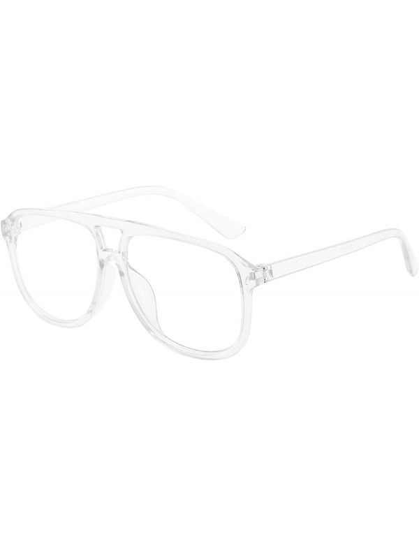 Sport Vintage style Square Sunglasses for Men and Women AC PC UV400 Sunglasses - Transparent - CR18SZUE64W $17.53