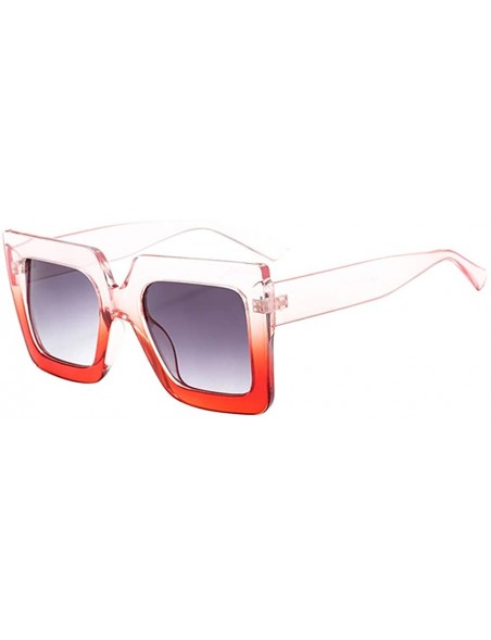 Oversized Oversized Square Sunglasses for Women Retro Chic Metal Frame UV400 (Style B) - CF196GUST70 $9.04