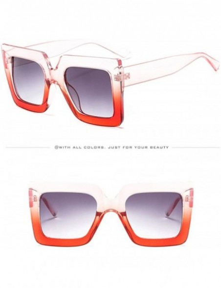 Oversized Oversized Square Sunglasses for Women Retro Chic Metal Frame UV400 (Style B) - CF196GUST70 $9.04