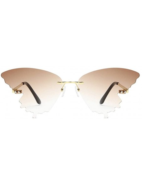 Oversized Butterfly Shaped Sunglasses for Women & Men Fashion Retro Butterfly Gradient Metal Frame Sunglasses UV400 - F - CS1...