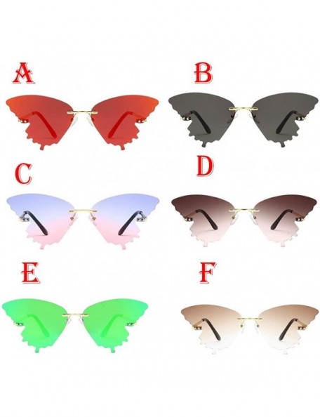 Oversized Butterfly Shaped Sunglasses for Women & Men Fashion Retro Butterfly Gradient Metal Frame Sunglasses UV400 - F - CS1...