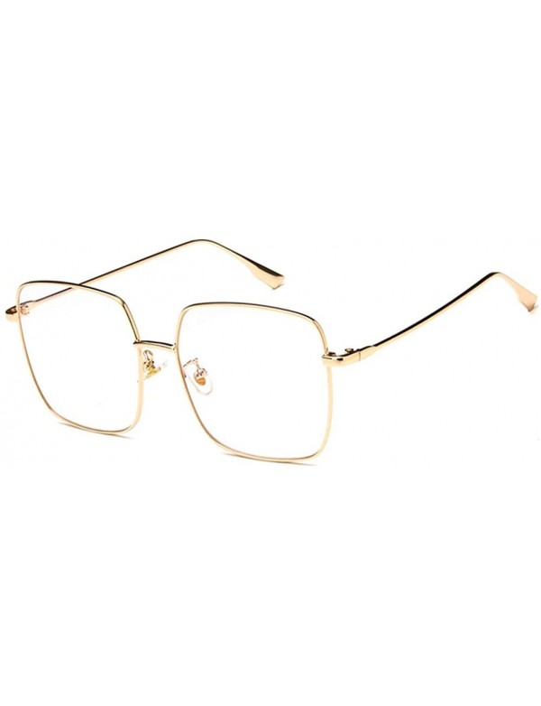 Square Unisex Sunglasses Fashion Gold White Drive Holiday Square Non-Polarized UV400 - CW18RI0SNCM $11.69