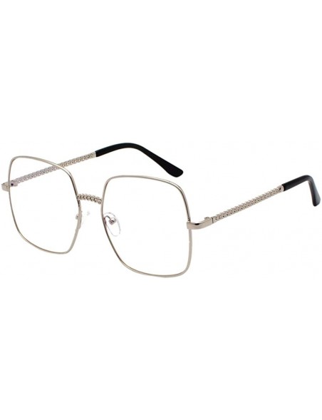 Rectangular Unisex Rectangular Sunglasses Composite-UV400 Lens Sunglasses - Silver - CW1902XR56U $11.22