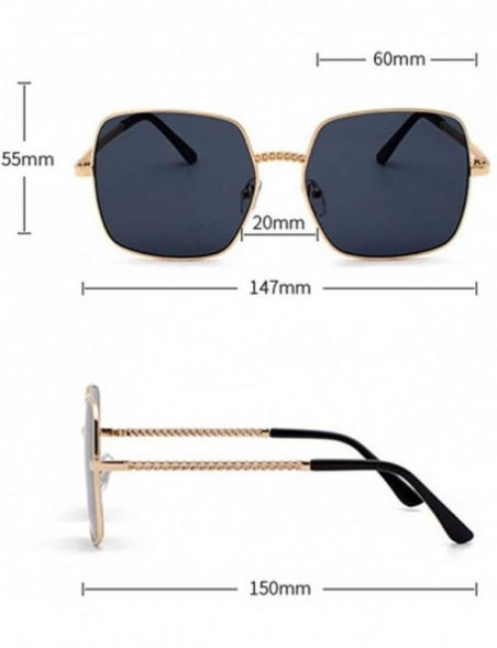 Rectangular Unisex Rectangular Sunglasses Composite-UV400 Lens Sunglasses - Silver - CW1902XR56U $11.22