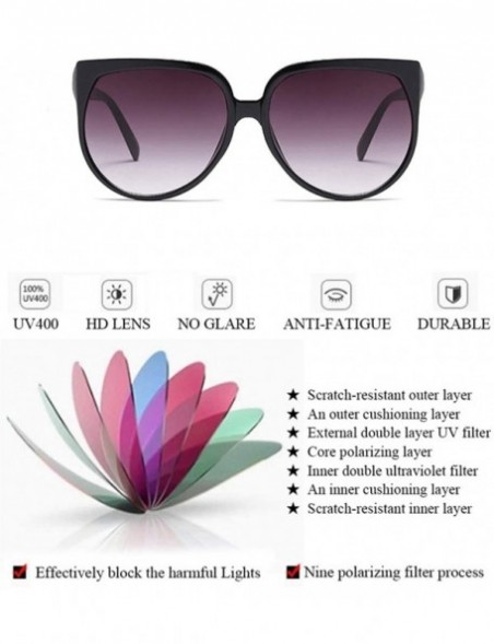 Goggle Women Retro Sunglasses Eyewear Vintage UV400 Gradient Shades Large Frame - CL18OWDD0W9 $21.29