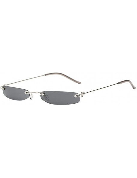 Semi-rimless Fashion Polarized Sunglasses - REYO Vintage Transparent Small Frame Sunglasses Retro Eyewear For Men/Women - B -...