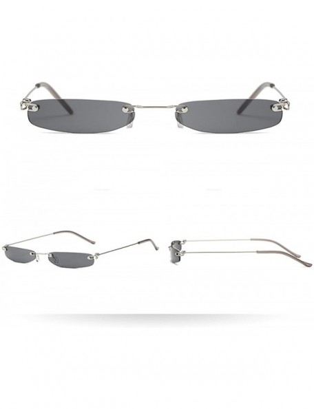 Semi-rimless Fashion Polarized Sunglasses - REYO Vintage Transparent Small Frame Sunglasses Retro Eyewear For Men/Women - B -...