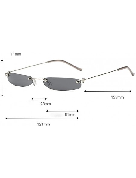 Semi-rimless Fashion Polarized Sunglasses - REYO Vintage Transparent Small Frame Sunglasses Retro Eyewear For Men/Women - B -...