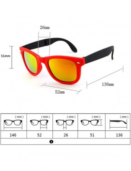 Oval Foldable Sunglasses with Box Vintage Sun Glasses Men Shopping Travel Colorful - Red Red-box - CF194O2Q24Q $22.24