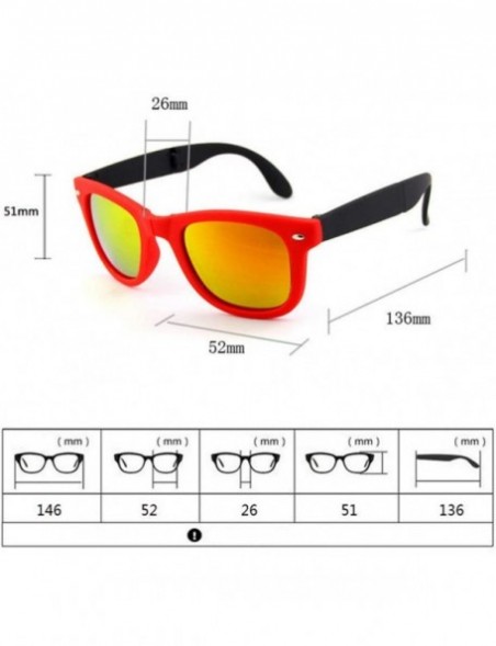 Oval Foldable Sunglasses with Box Vintage Sun Glasses Men Shopping Travel Colorful - Red Red-box - CF194O2Q24Q $22.24