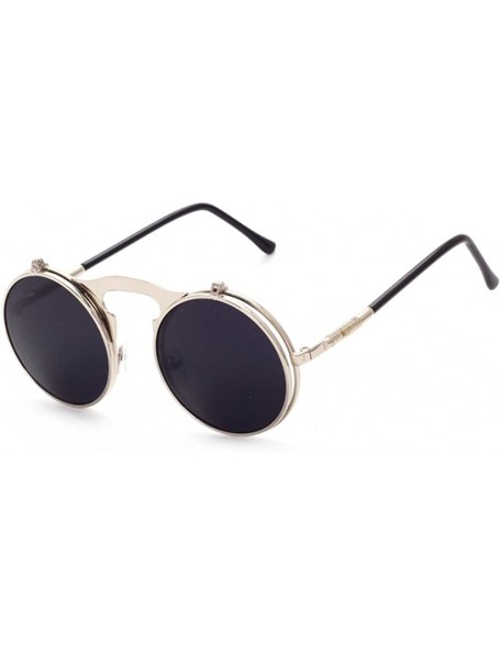 Round Vintage punk Round Metal Sunglass Mens Womens - C7 - CB18D9OALA8 $11.50