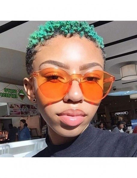 Round Unisex Fashion Candy Colors Round Outdoor Sunglasses Sunglasses - Light Orange - C5190KZCAAE $20.08